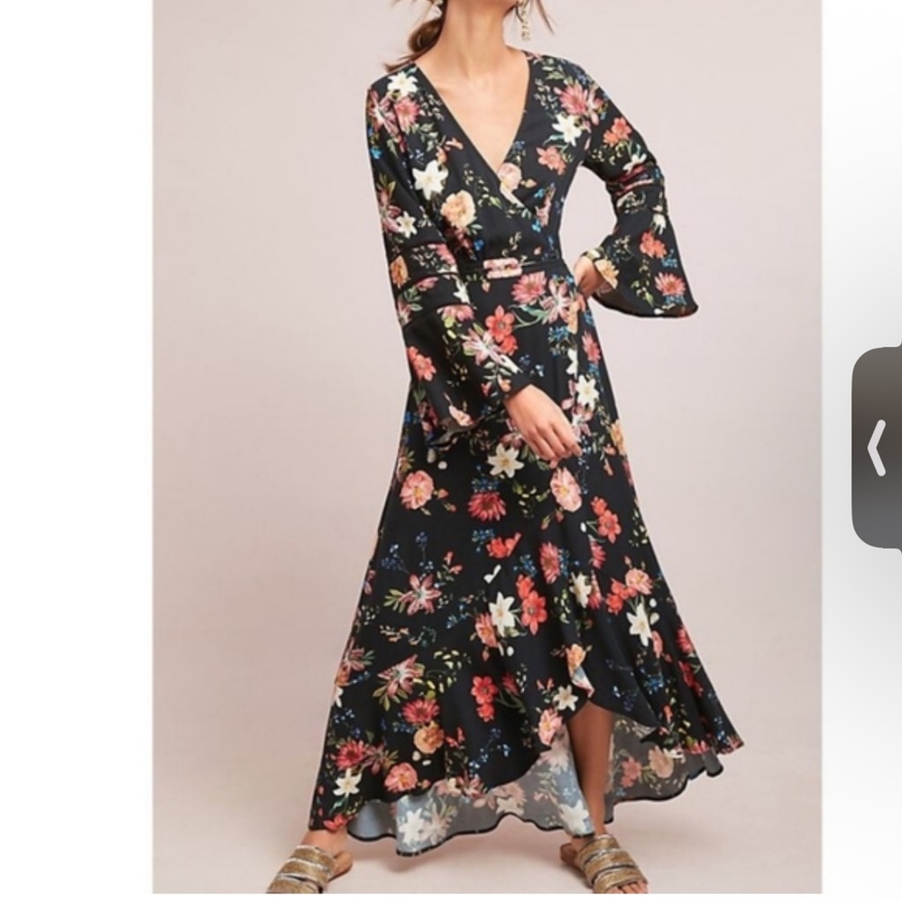 FARM Rio Black Floral Dress